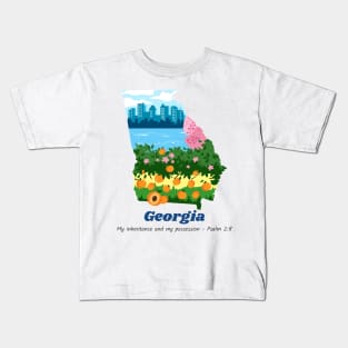 USA State of Georgia Psalm 2:8 - My Inheritance and possession Kids T-Shirt